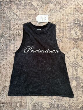 bloom Black Provincetown Script Muscle Tank